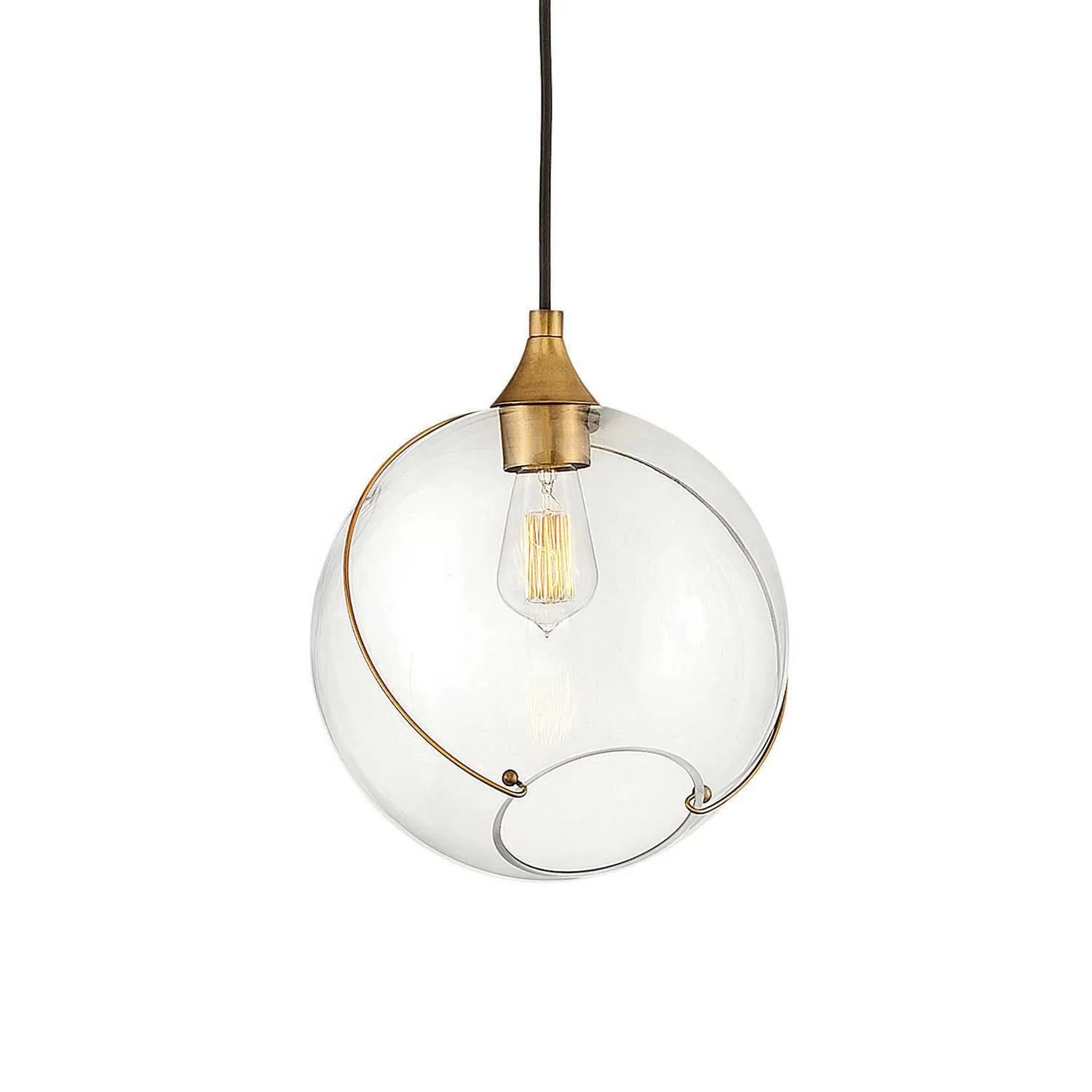 Skye LED Pendant in Heritage Brass