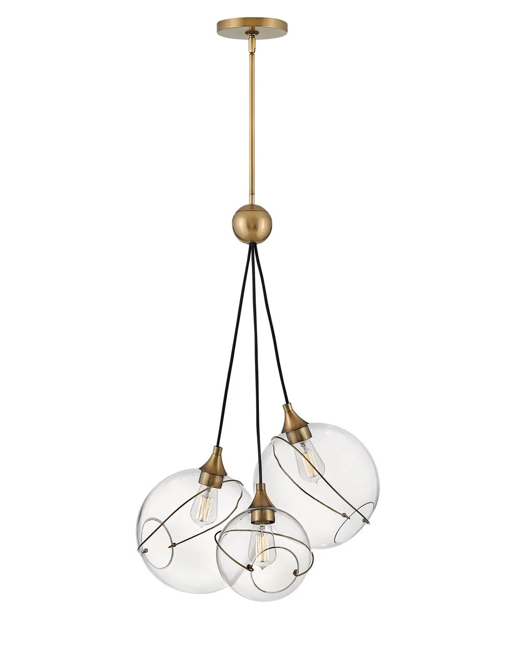 Skye LED Pendant in Heritage Brass