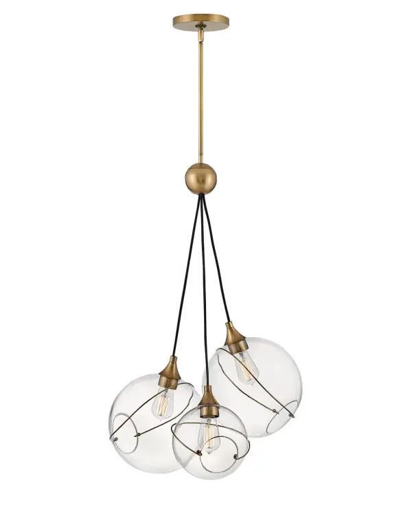 Mesmerizingly asymmetrical with a bohemian, midcentury modern flair, Skye showcases stunning globes of clear or cased opal glass with off-center openings. Slender rings and delicate details in Heritage Brass or Black finishes pull the look together, while adjustable wires allow you to create the perfect look for your space.