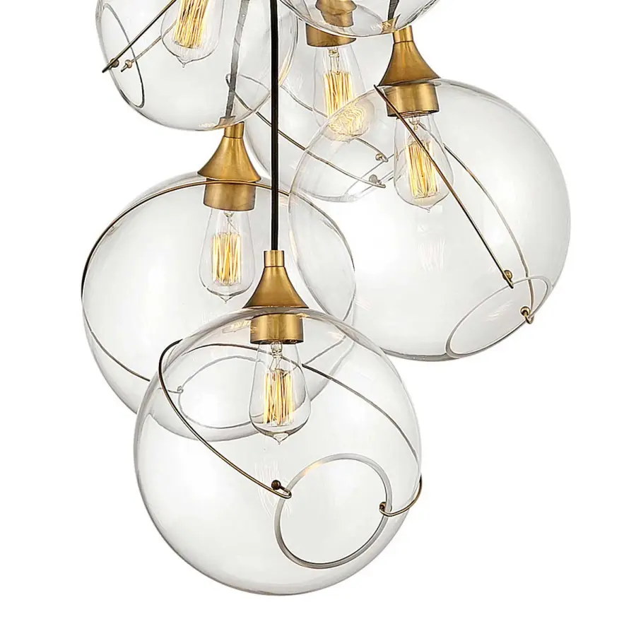 Skye 6-Light LED Chandelier in Heritage Brass - Image 1