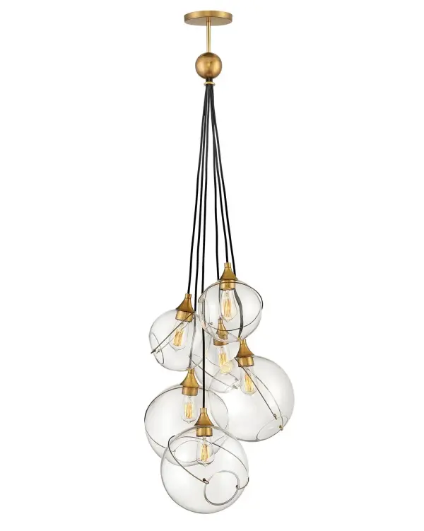 Skye 6-Light LED Chandelier in Heritage Brass - Image 4