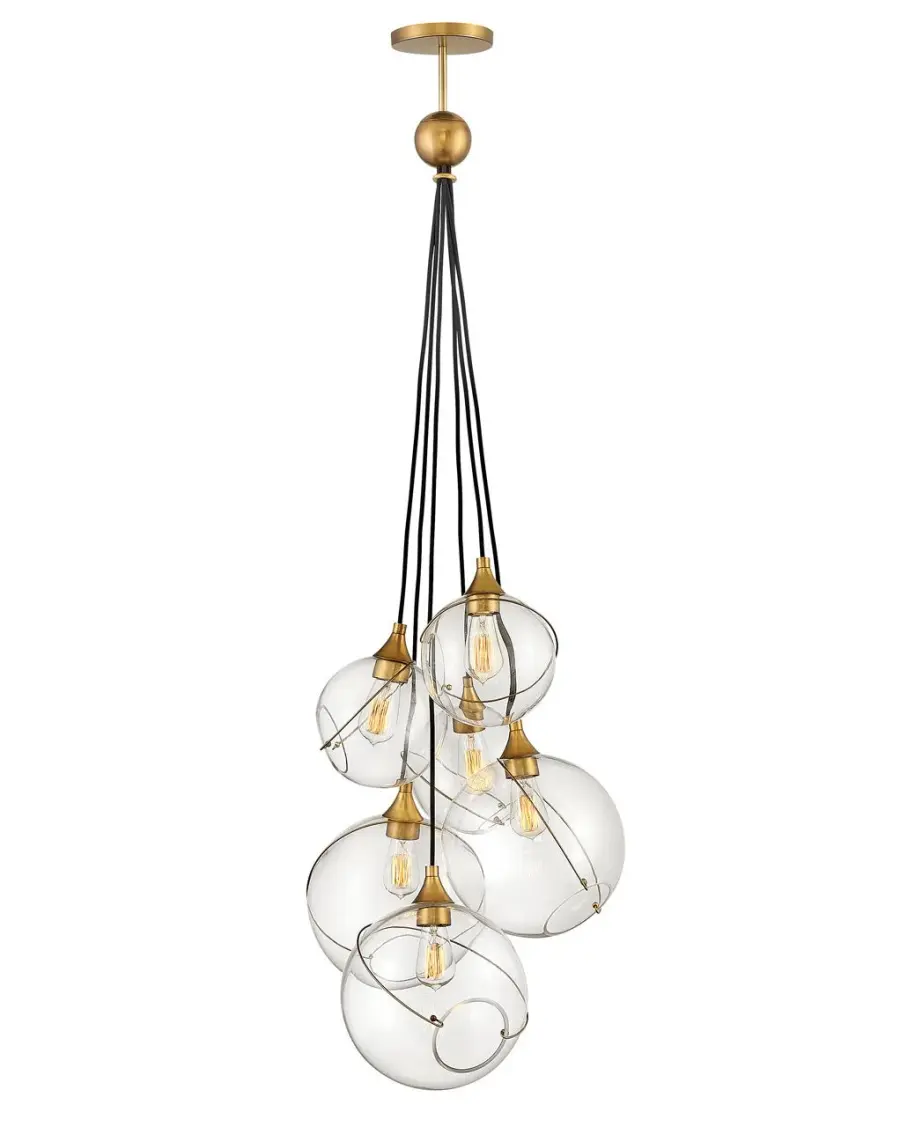 Skye 6-Light LED Chandelier in Heritage Brass - Image 4