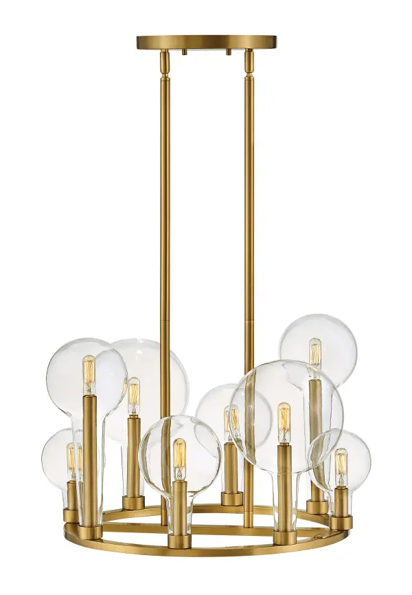 Inspired by the vintage flasks of a chemistry classroom, Alchemy is a unique statement piece. Its tapered globes instantly stand out in a variety of spaces, while the open silhouette enhances its sophisticated edge.
