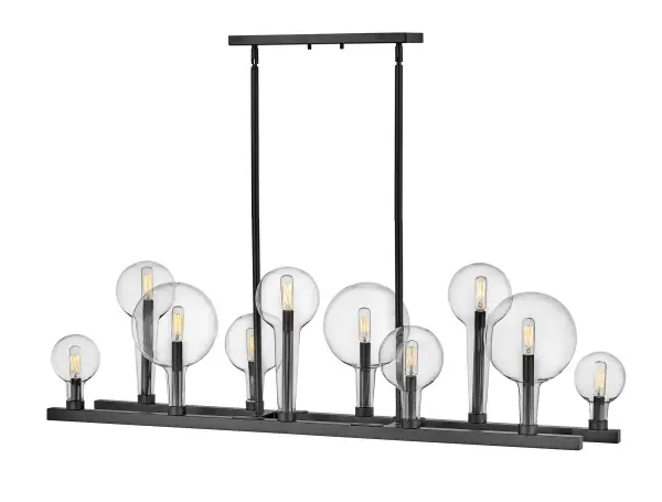 Inspired by the vintage flasks of a chemistry classroom, Alchemy is a unique statement piece. Its tapered globes instantly stand out in a variety of spaces, while the open silhouette enhances its sophisticated edge.
