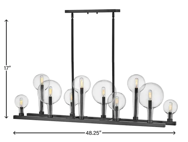 Inspired by the vintage flasks of a chemistry classroom, Alchemy is a unique statement piece. Its tapered globes instantly stand out in a variety of spaces, while the open silhouette enhances its sophisticated edge. - alternate view