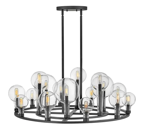 Inspired by the vintage flasks of a chemistry classroom, Alchemy is a unique statement piece. Its tapered globes instantly stand out in a variety of spaces, while the open silhouette enhances its sophisticated edge.