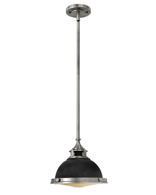 Amelia’s classic pendant design reinvents vintage details with a cast glass fitter, cast metal trim ring and ornamental clasps. Bold finish options glow with retro inspiration.