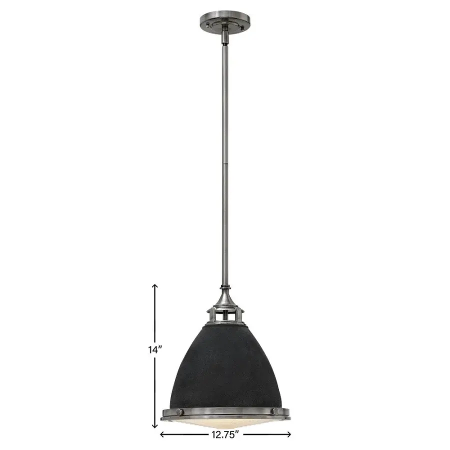 Amelia LED Pendant in Aged Zinc - Image 2