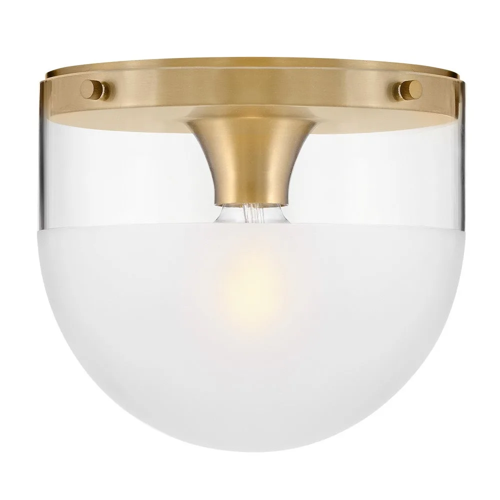 Beck LED Flush Mount in Lacquered Brass