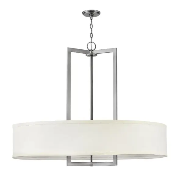 Hampton is a modern transitional design, offering the ultimate in urban sophistication. The minimal, rectangular frame, paired with a decorative acrylic etched bottom lens, is softened by a contemporary off-white linen drum shade.