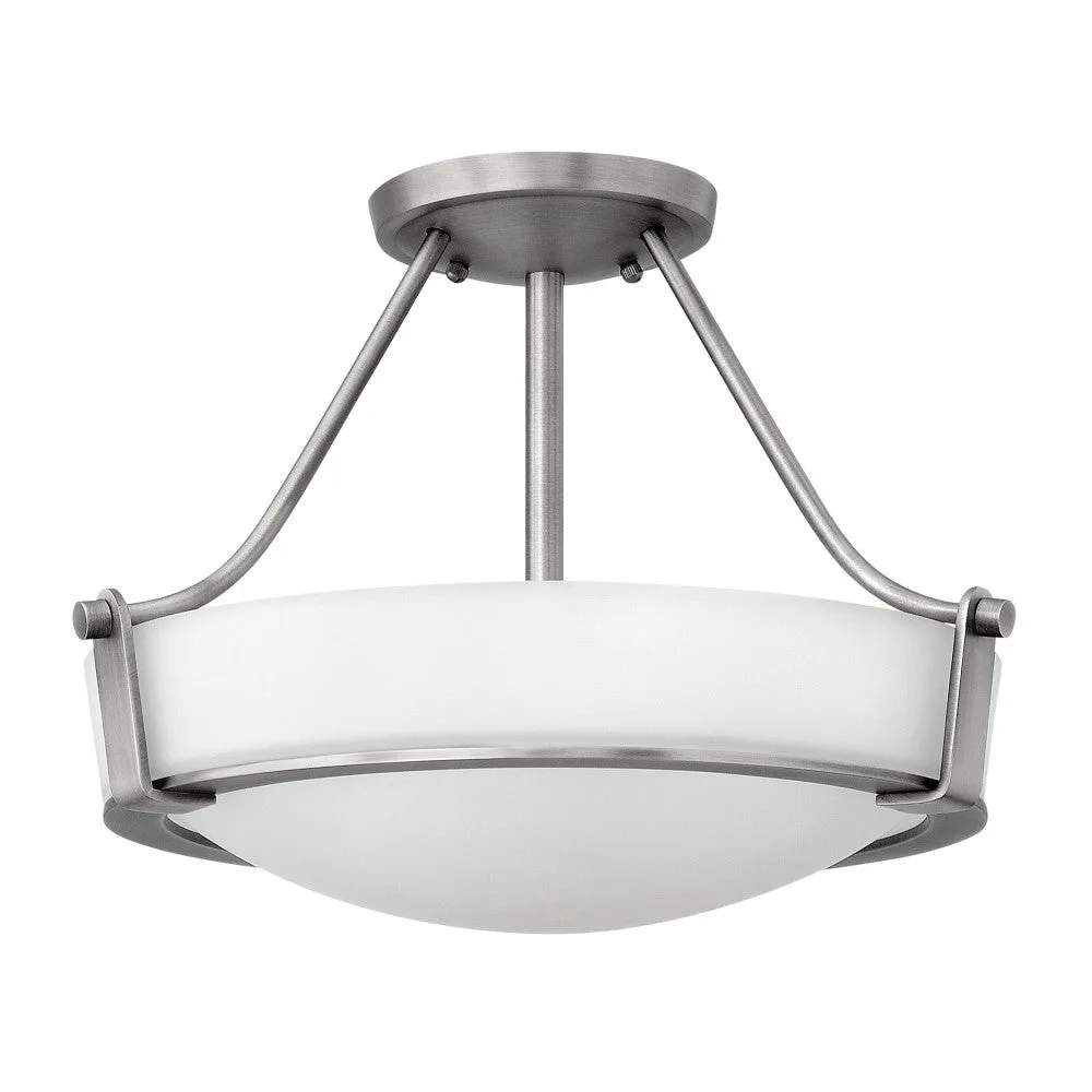 Hathaway LED Semi-Flush Mount in Antique Nickel
