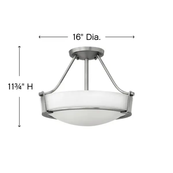 Hathaway’s striking design features a bold shade held in place by three intersecting, floating arms with unique forged uprights and ring detail for a modern style. Available in Heritage Brass with etched glass, Olde Bronze with etched glass, Olde Bronze with etched amber glass and Antique Nickel with etched glass. - alternate view
