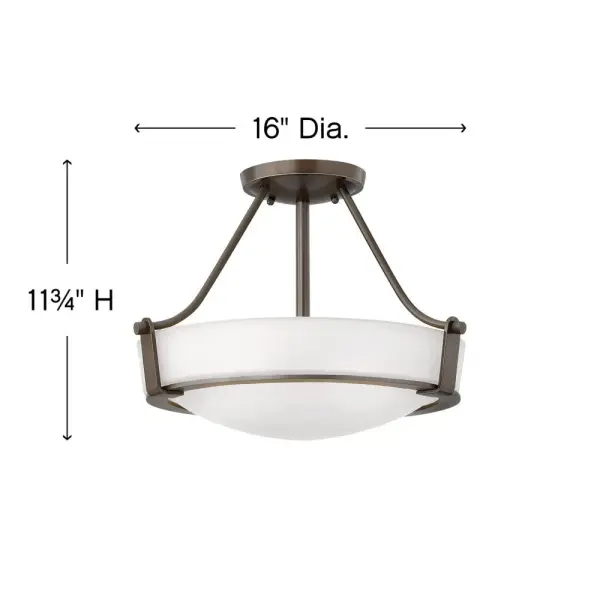 Hathaway’s striking design features a bold shade held in place by three intersecting, floating arms with unique forged uprights and ring detail for a modern style. Available in Heritage Brass with etched glass, Olde Bronze with etched glass, Olde Bronze with etched amber glass and Antique Nickel with etched glass. - alternate view
