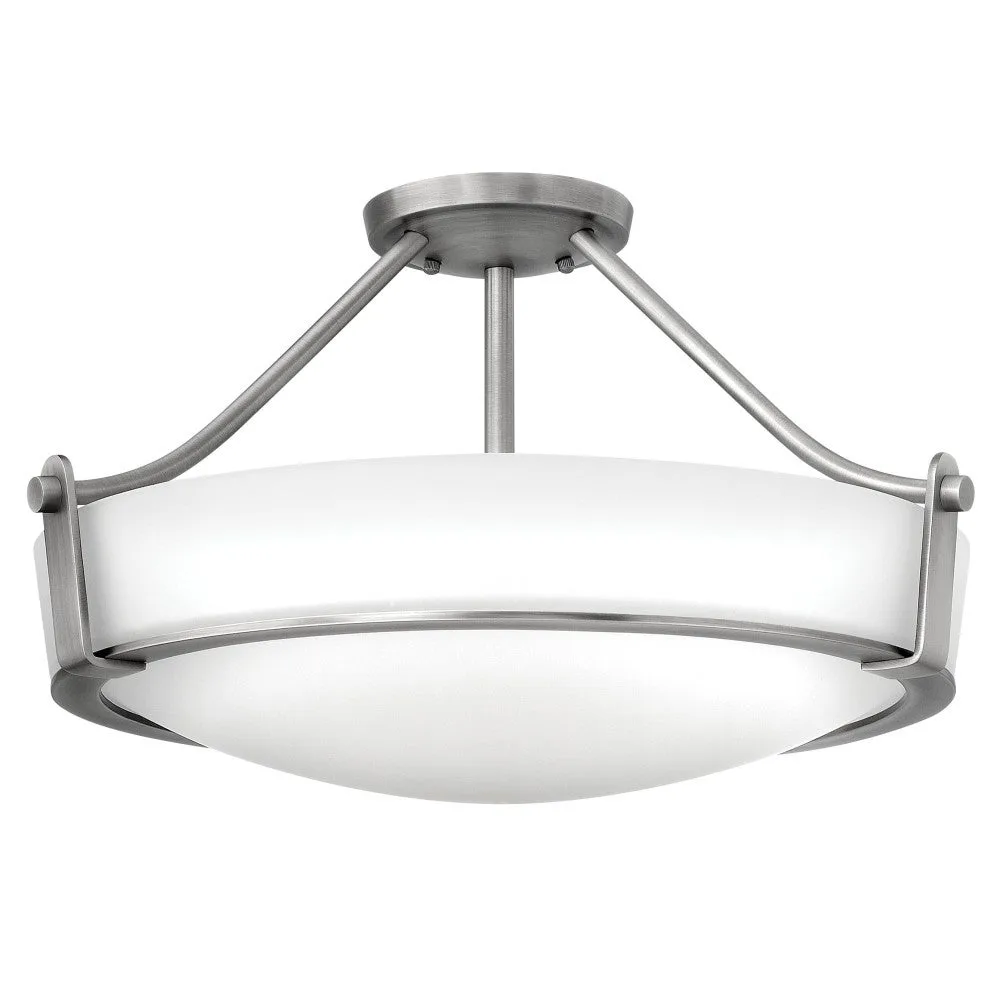 Hathaway LED Semi-Flush Mount in Antique Nickel