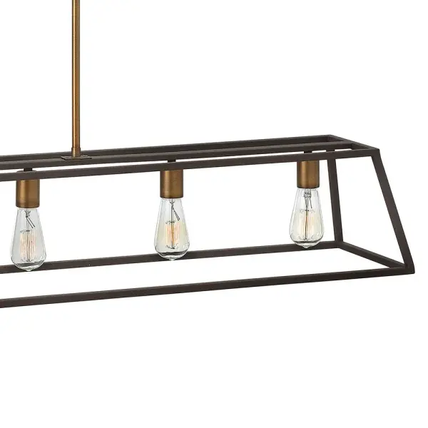 Fulton's minimalist beauty emphasizes 'less is more' with vintage industrial style. This clean, airy tapered cage design is constructed without glass and features contrasting finishes. - alternate view