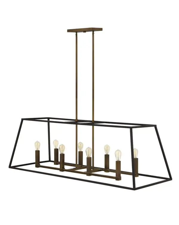 Fulton's minimalist beauty emphasizes 'less is more' with vintage industrial style. This clean, airy tapered cage design is constructed without glass and features contrasting finishes.