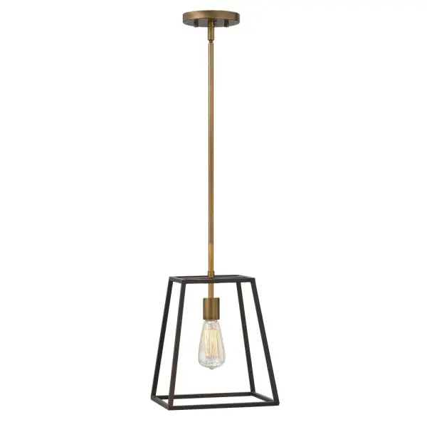 Fulton's minimalist beauty emphasizes 'less is more' with vintage industrial style. This clean, airy tapered cage design is constructed without glass and features contrasting finishes.