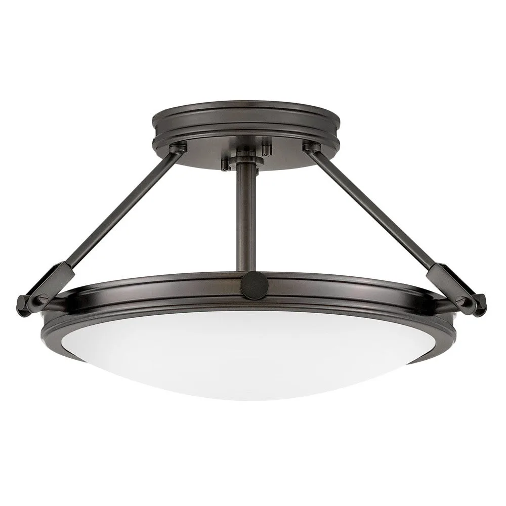 Collier LED Semi-Flush Mount in Black Oxide