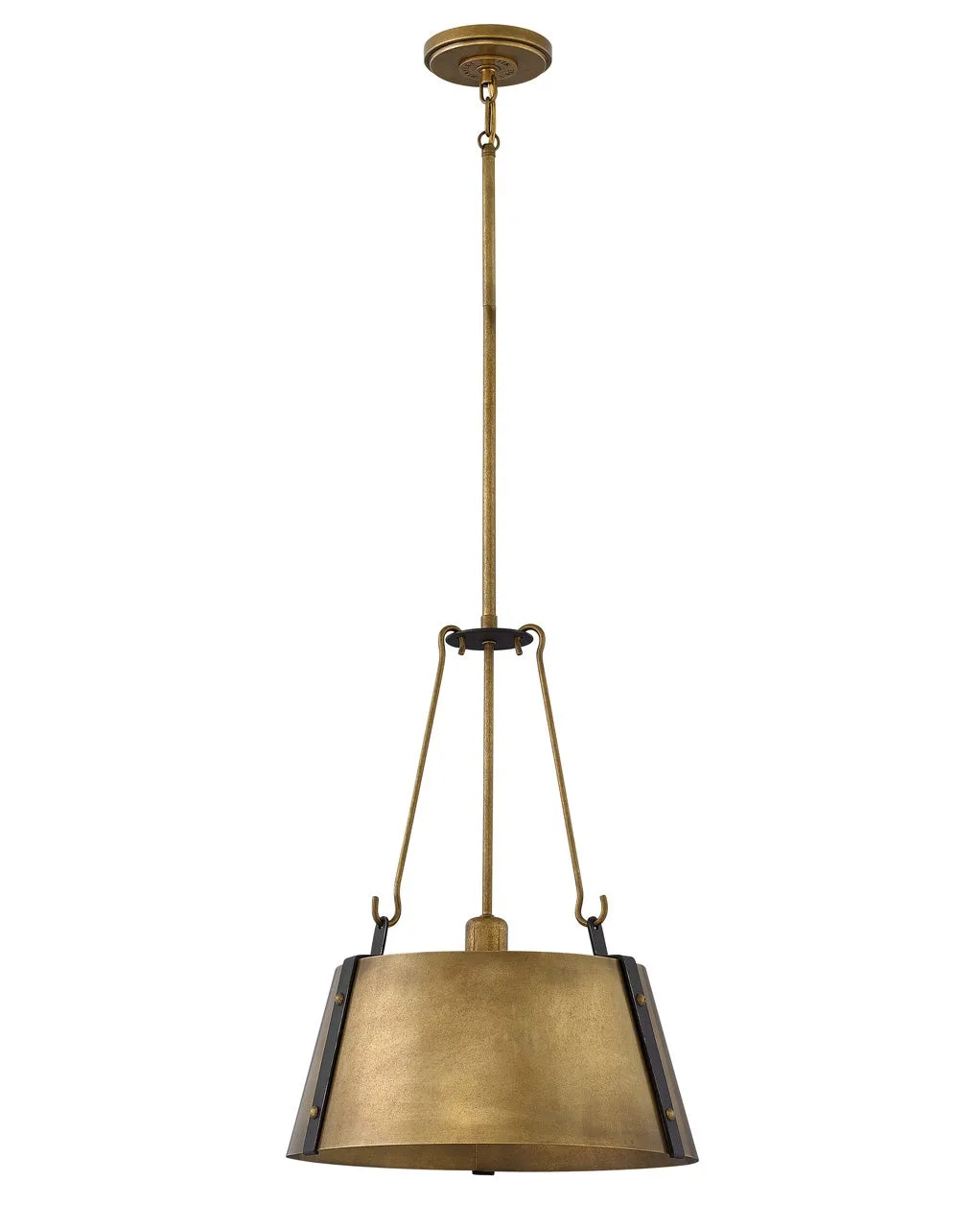 Cartwright LED Pendant in Rustic Brass
