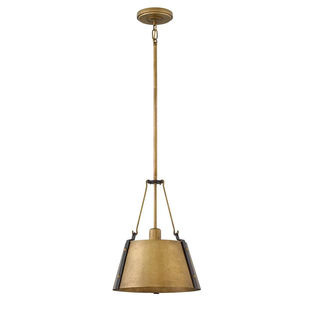Cartwright LED Pendant in Rustic Brass