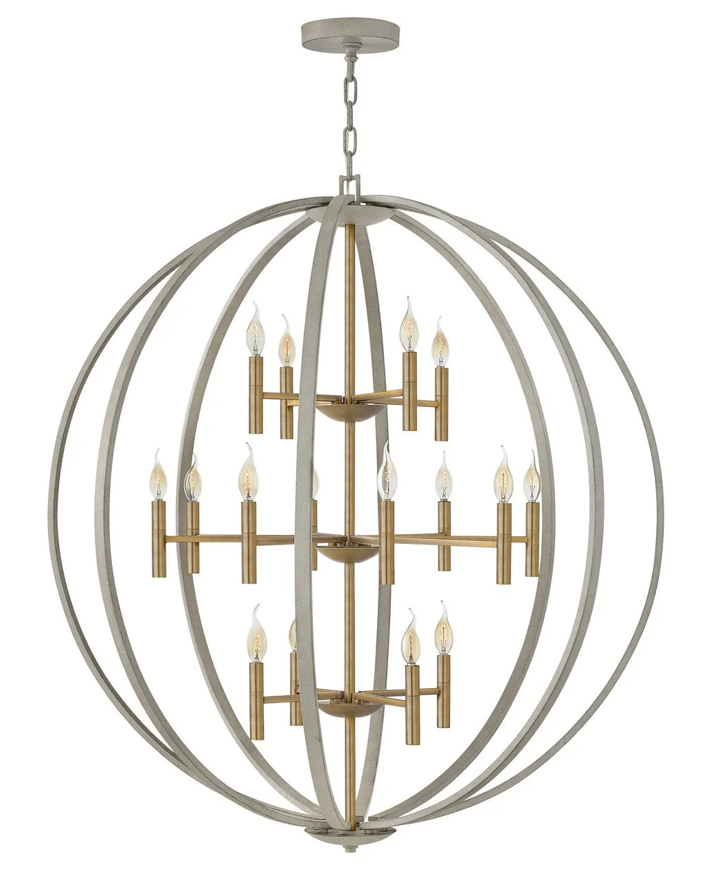 Euclid LED Chandelier in Cement Gray