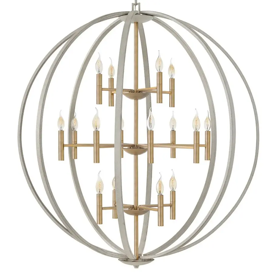 Euclid LED Chandelier in Cement Gray - Image 2