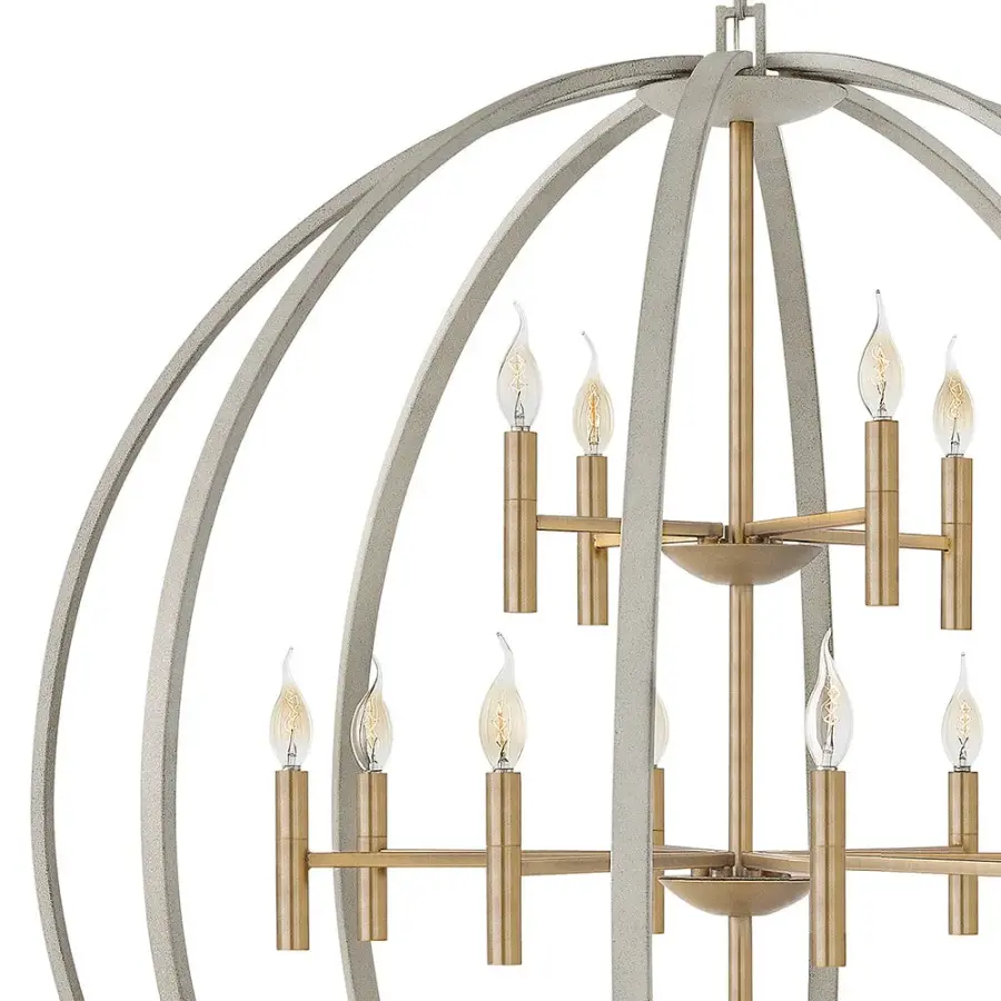 Euclid LED Chandelier in Cement Gray - Image 3