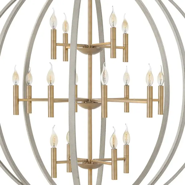 Euclid LED Chandelier in Cement Gray - Image 4