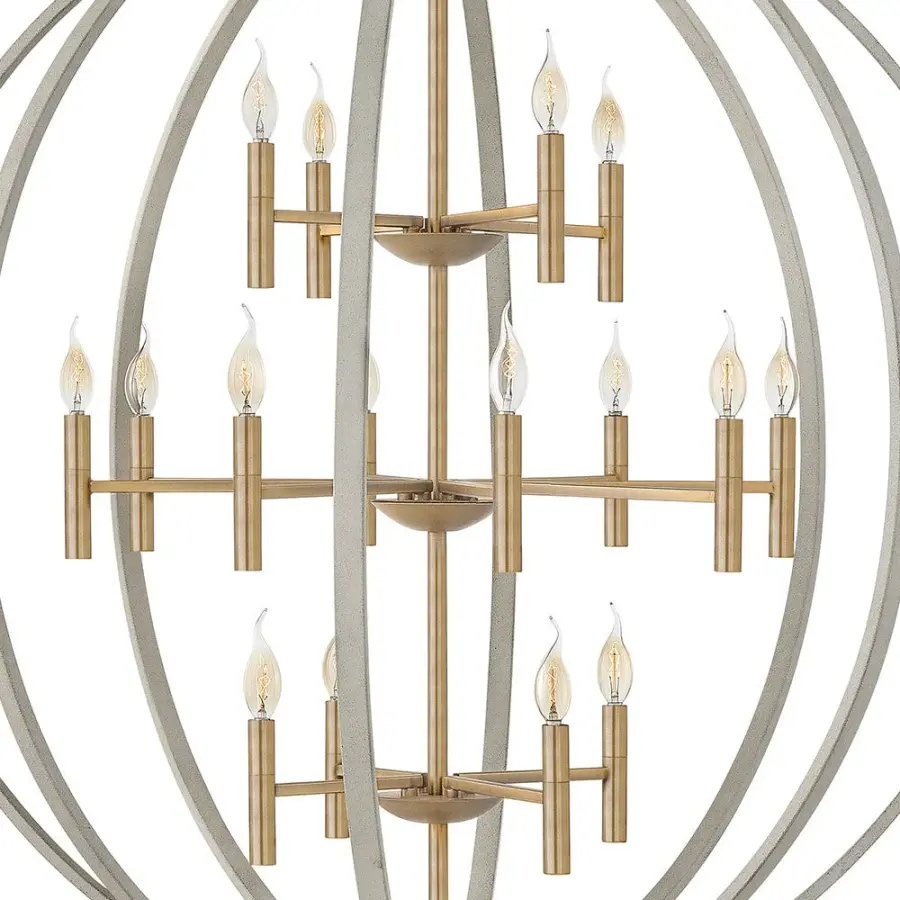 Euclid LED Chandelier in Cement Gray - Image 4
