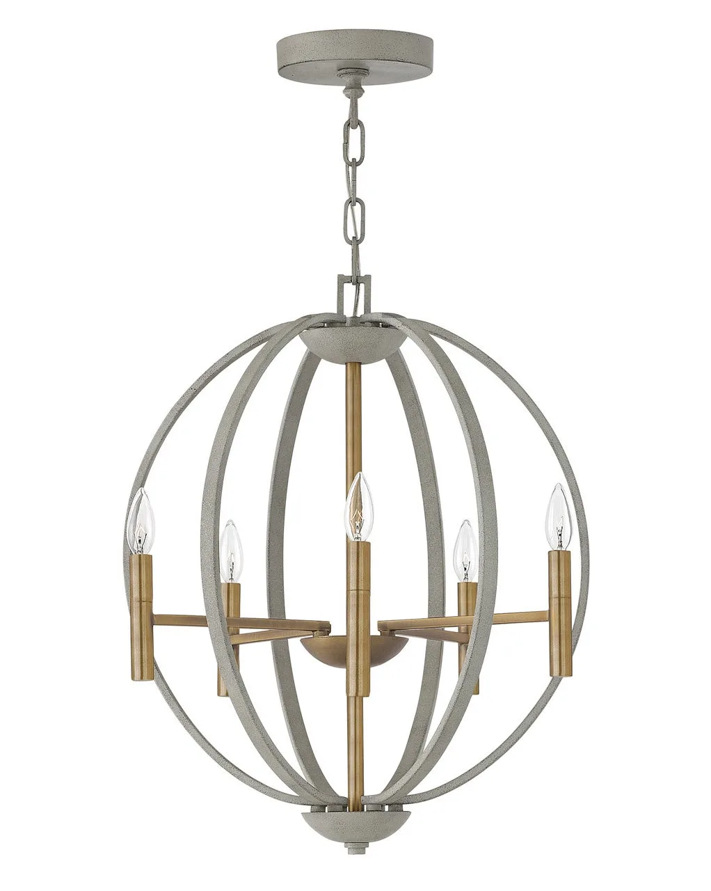Euclid LED Chandelier in Cement Gray