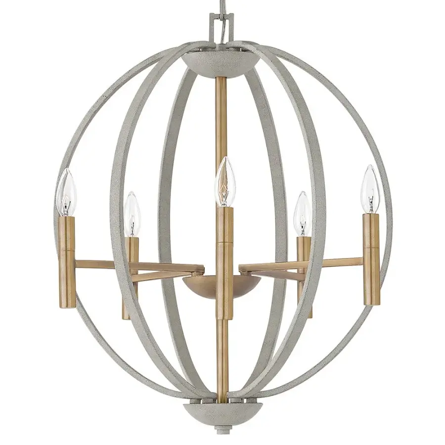 Euclid LED Chandelier in Cement Gray - Image 2