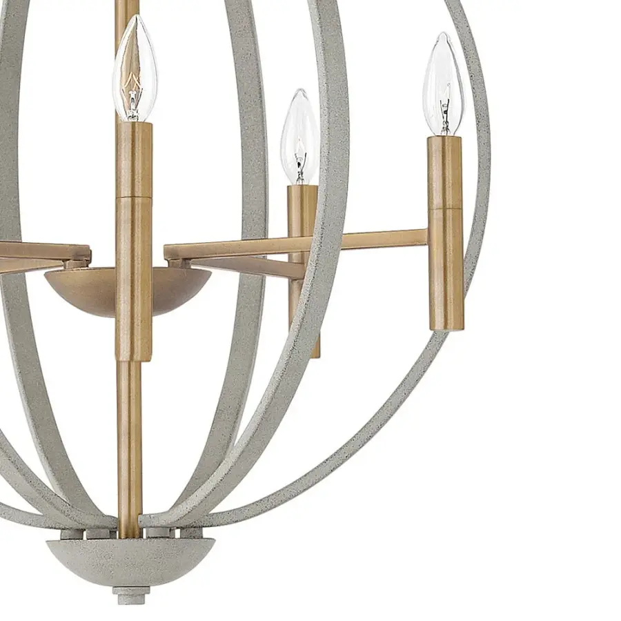 Euclid LED Chandelier in Cement Gray - Image 3