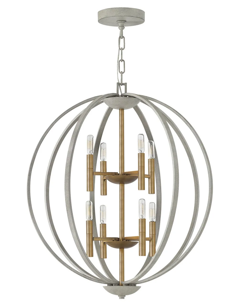 Euclid LED Chandelier in Cement Gray