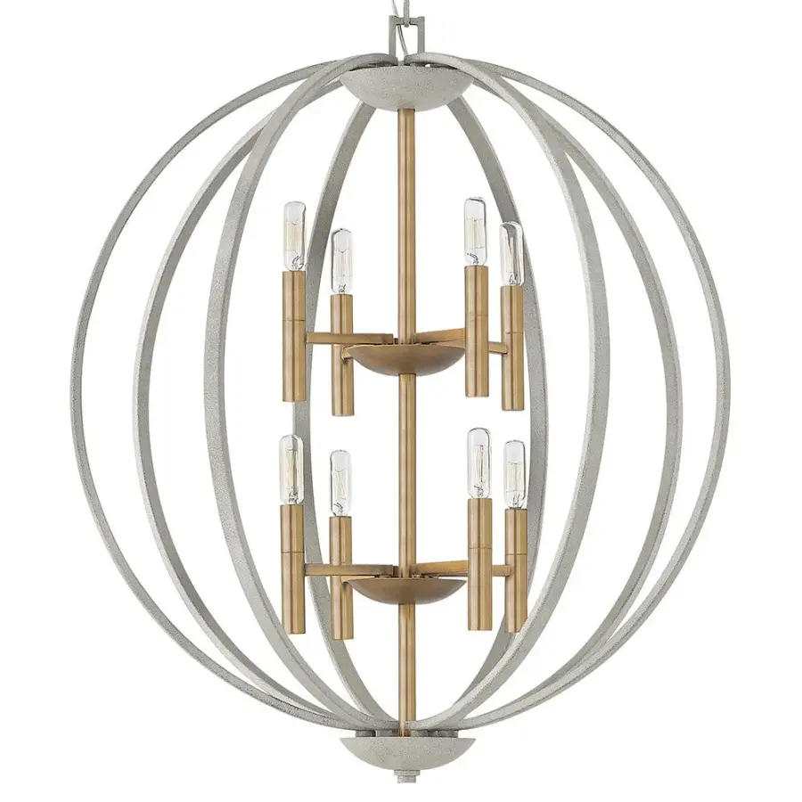 Euclid LED Chandelier in Cement Gray - Image 2