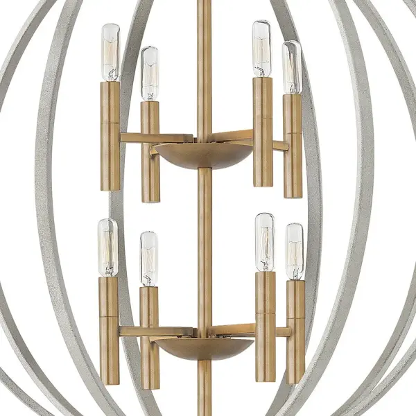Euclid LED Chandelier in Cement Gray - Image 4