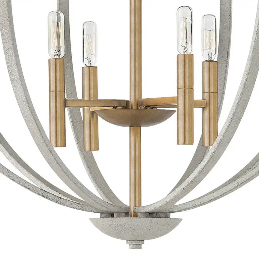 Euclid LED Chandelier in Cement Gray - Image 5