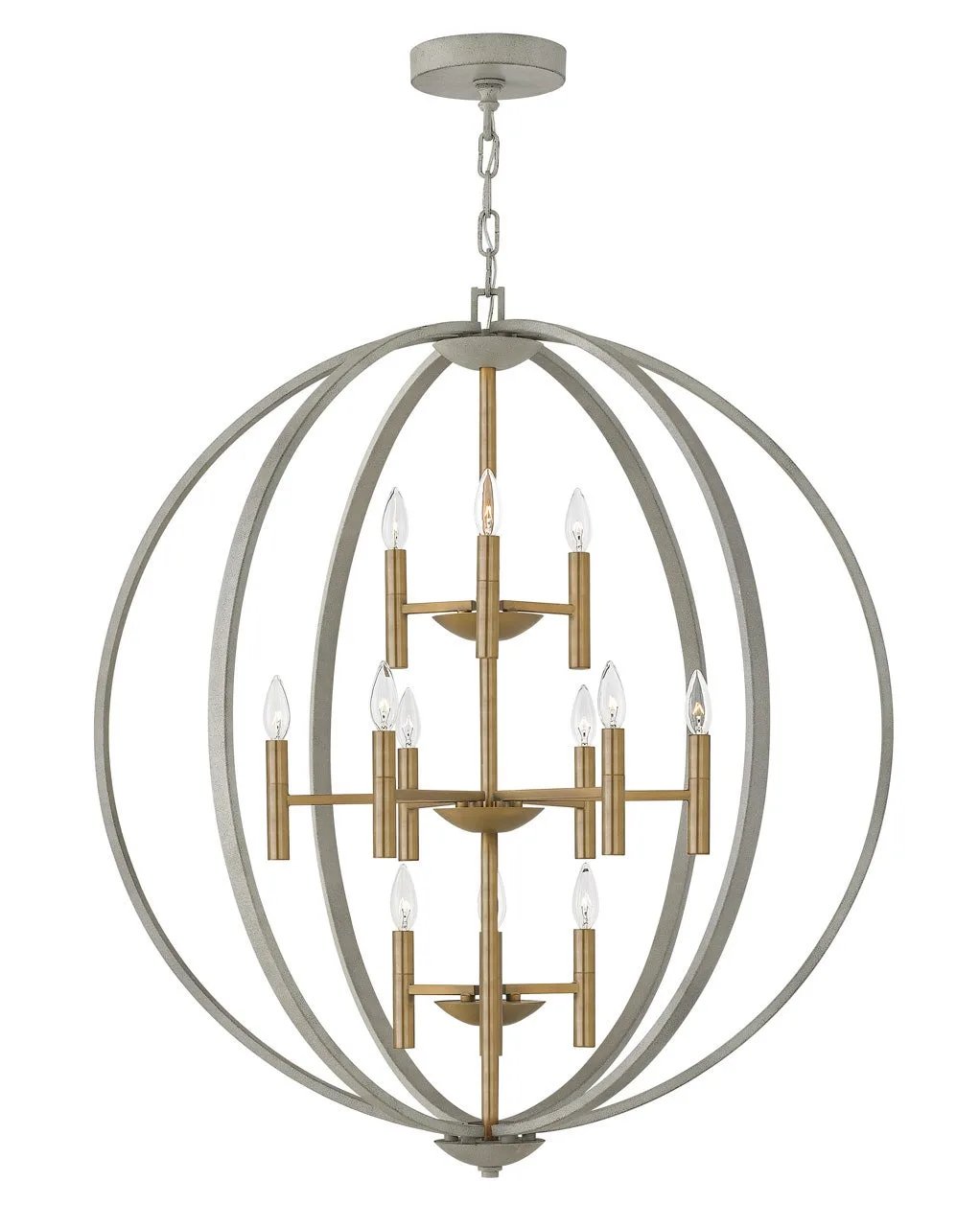 Euclid LED Chandelier in Cement Gray