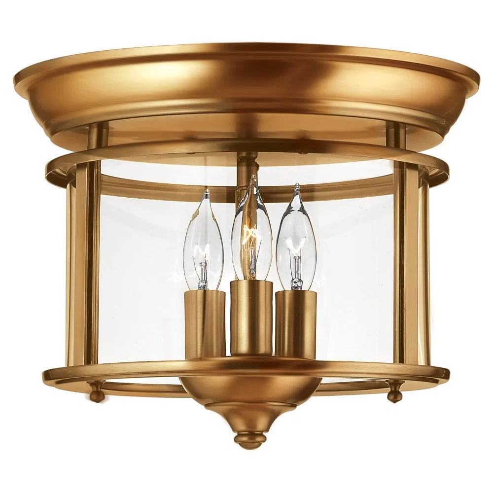 Gentry LED Flush Mount in Heirloom Brass