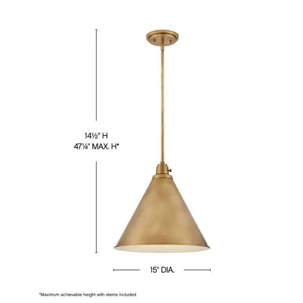 The Arti LED Pendant combines functional simplicity with elegant design. Its Heritage Brass finish adds warmth to contemporary spaces, while the integrated LED provides energy-efficient illumination. - alternate view