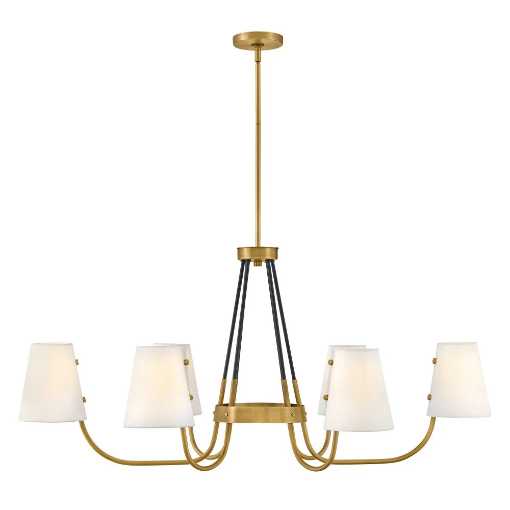 Aston 6-Light LED Linear Pendant in Heritage Brass
