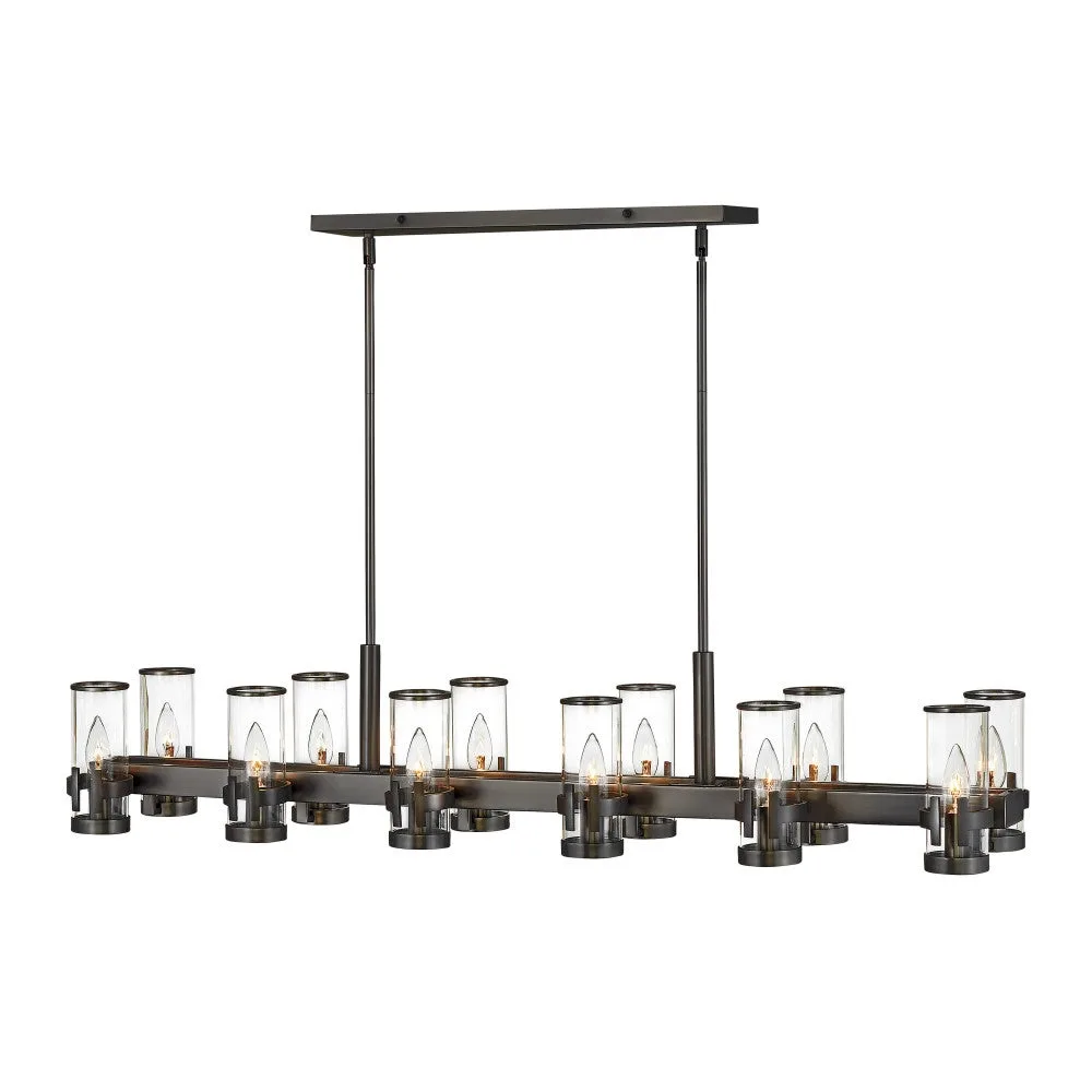 Reeve 12-Light LED Linear Chandelier in Black Oxide