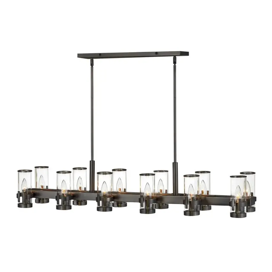 Reeve 12-Light LED Linear Chandelier in Black Oxide - Image 1