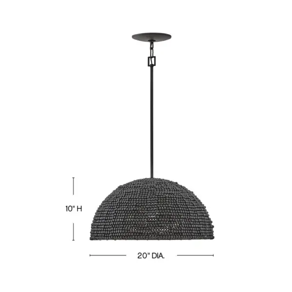 A warm, textural take on a traditional dome pendant, Dalia’s details come together in all the right ways. The dome shade is adorned with wooden beads, each one hand-strung for a unique look. The graceful, oversized profile is ready to finish-off your bohemian or Scandinavian look. - alternate view
