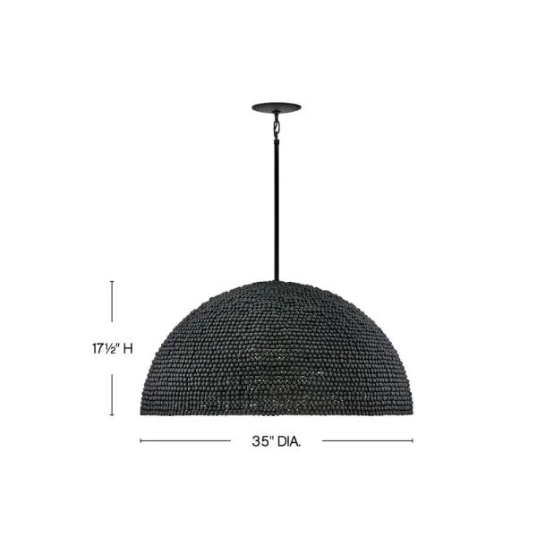 A warm, textural take on a traditional dome pendant, Dalia’s details come together in all the right ways. The dome shade is adorned with wooden beads, each one hand-strung for a unique look. The graceful, oversized profile is ready to finish-off your bohemian or Scandinavian look. - alternate view