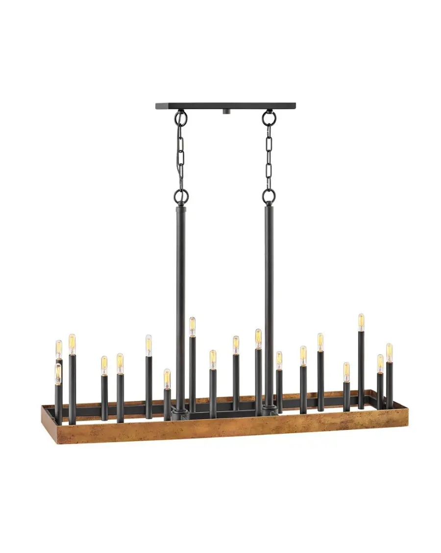 Wells LED Chandelier in Weathered Brass - Image 3