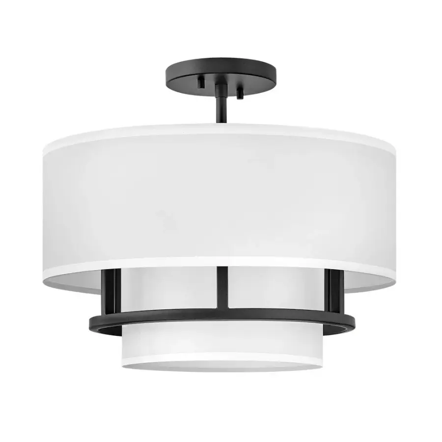 Graham LED Semi-Flush Mount in Black - Image 1