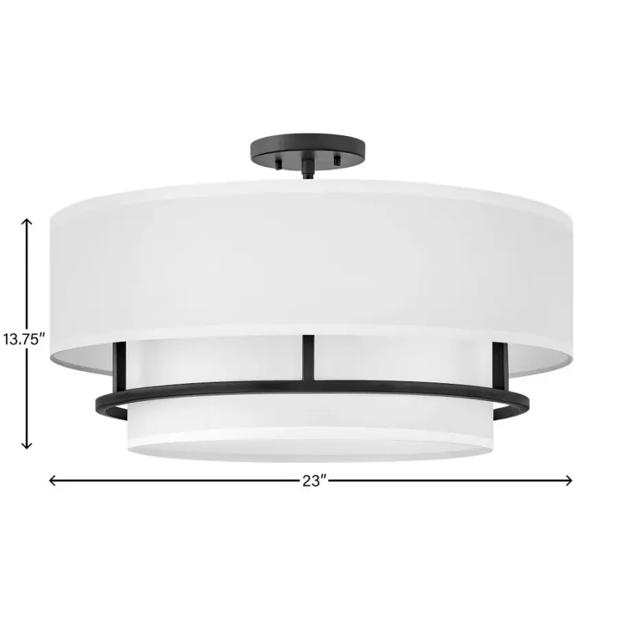 Graham LED Semi-Flush Mount in Black - Image 4