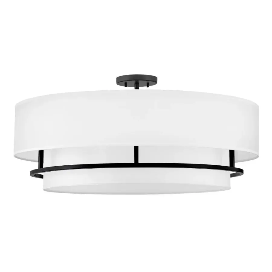 Graham LED Convertible Semi-Flush Mount in Black - Image 1