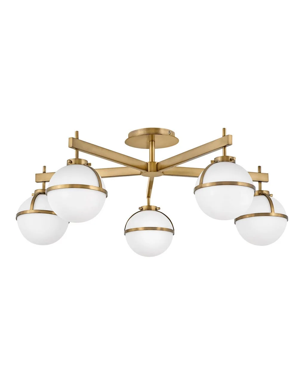 Hollis LED Semi-Flush Mount in Heritage Brass