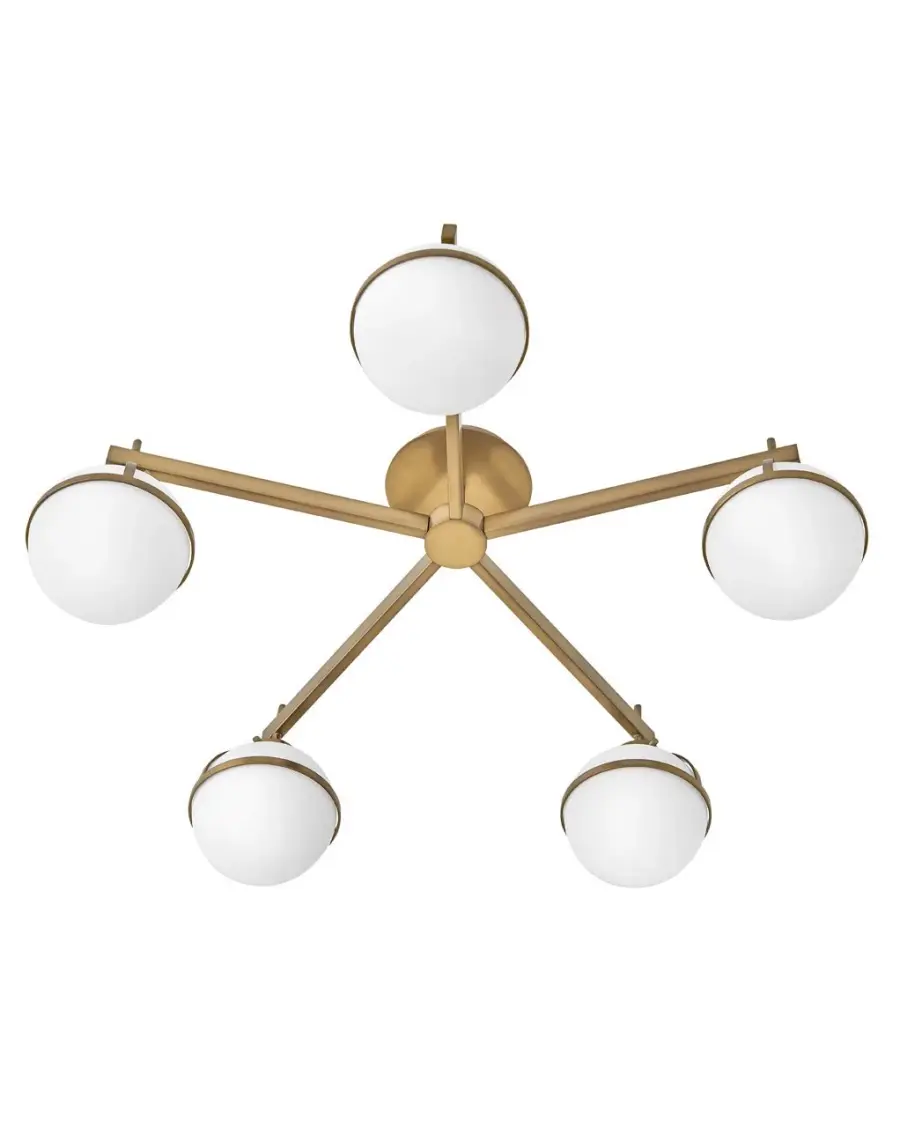 Hollis LED Semi-Flush Mount in Heritage Brass - Image 2
